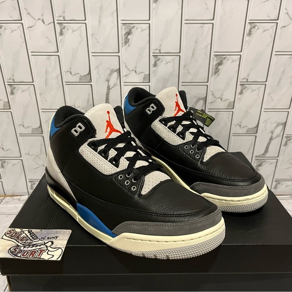 New Nike Air Jordan 3 Retro OG Rare Air Black Blue Red Basketball Shoes Mens main image 14